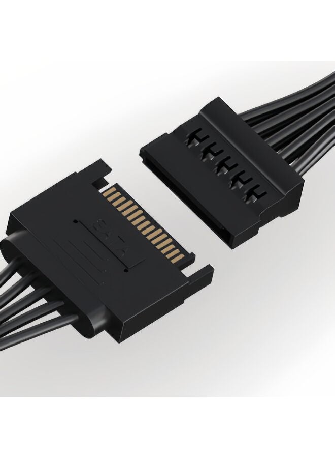 SATA Power Splitter Cable 6 Way, 15 Pin SATA to 6 for HDD?SSD?Optical Drives, sata Power Connector Supply Extension Cable Black - Image 2