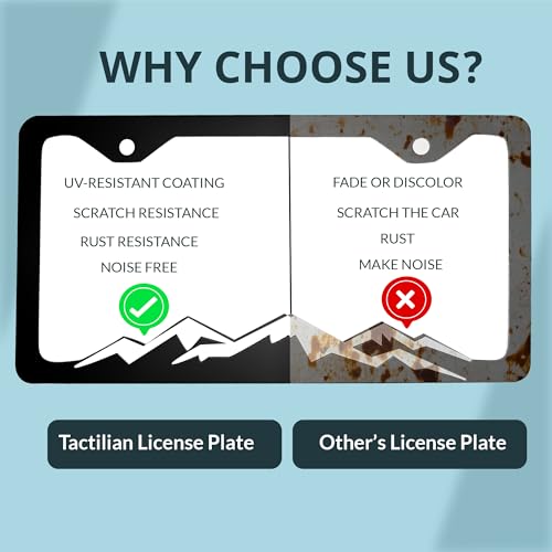 Tactilian إطار لوحة ترخيص علم أمريكا TACTILIAN - علم الولايات المتحدة ثلاثي الأبعاد مطبوع بتصميم هادئ باللون الأسود اللامع على لمسة نهائية غير لامعة للسيارة أو الشاحنة أو SUV (أسود لامع على غير لامع) - Image 3
