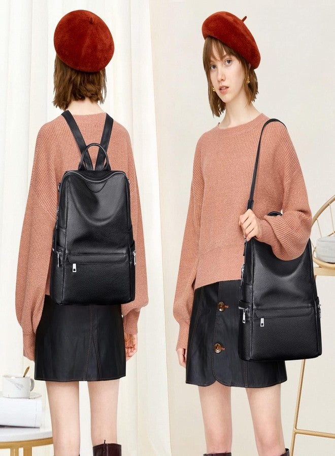 TrueArch Casual Leather Backpack for Women Elegant Casual Backpack 13" Laptop Purse Ladies Women Girls Leather Shoulder Fitting Rakhi Gift for Sister, Mother Bhabhi (Black) - Image 2
