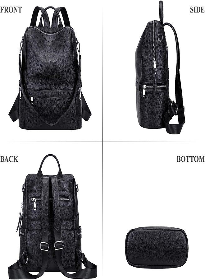 TrueArch Casual Leather Backpack for Women Elegant Casual Backpack 13" Laptop Purse Ladies Women Girls Leather Shoulder Fitting Rakhi Gift for Sister, Mother Bhabhi (Black) - Image 4