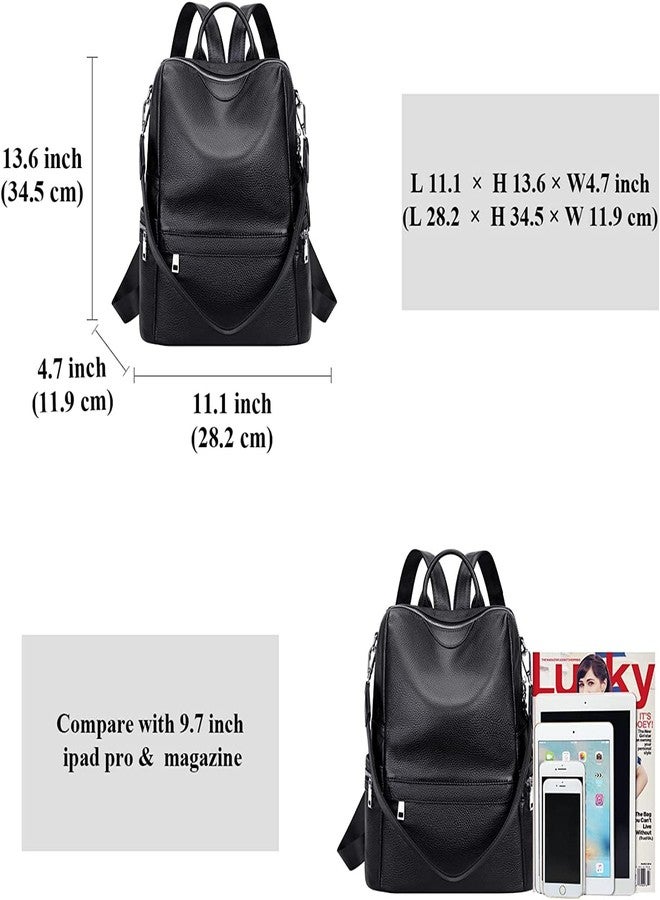TrueArch Casual Leather Backpack for Women Elegant Casual Backpack 13" Laptop Purse Ladies Women Girls Leather Shoulder Fitting Rakhi Gift for Sister, Mother Bhabhi (Black) - Image 5