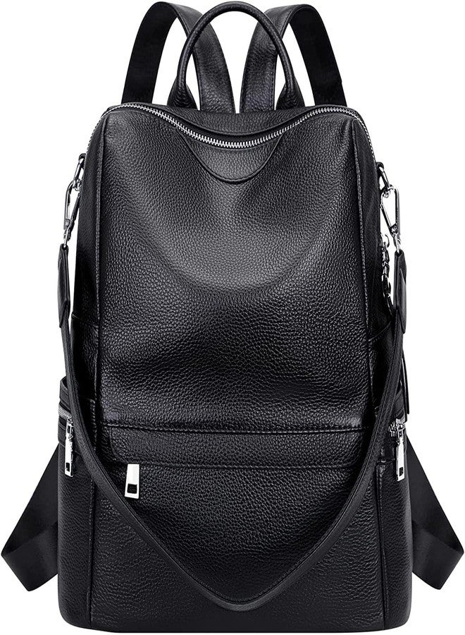 TrueArch Casual Leather Backpack for Women Elegant Casual Backpack 13" Laptop Purse Ladies Women Girls Leather Shoulder Fitting Rakhi Gift for Sister, Mother Bhabhi (Black) - Image 1