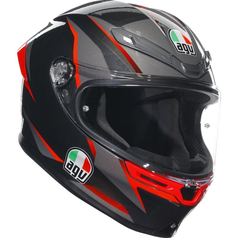 AGV K6 S Slashcut Street Helmet-Black/Grey/Red-M - Image 5