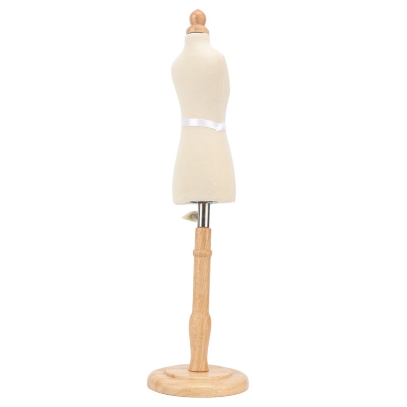 Mini Dress Form: Round Beech Wood Base, Sturdy Durable Construction - Easy To Assemble, Easy To Move, Professional Tailor Form For Fashion Designers, Pattern Draping, Clothing Display - Image 4