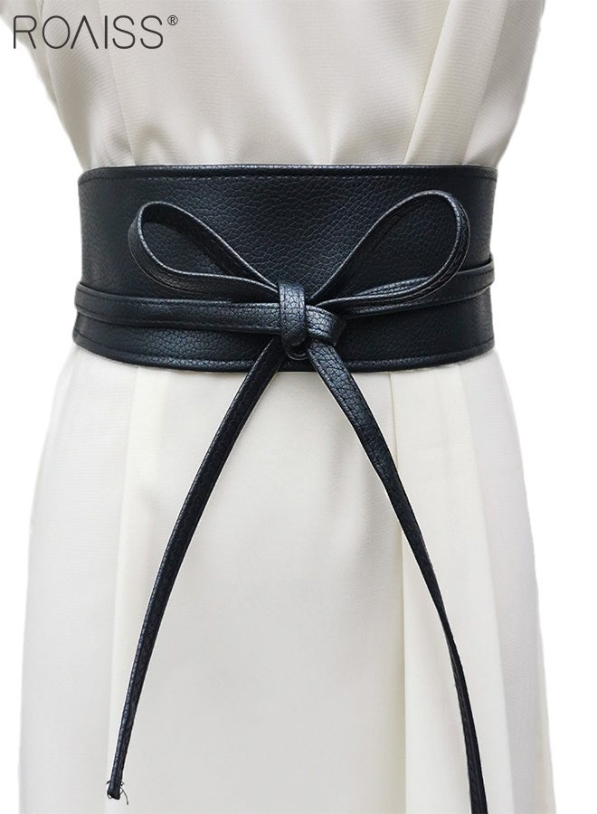 roaiss 3 Pcs Fashion PU Waist Belt for Women, Bow Wrap-around Wide Belts, Women's Formal Shirt Jacket Waist Belts, Fashion Waist Decorative Dress Belts, Suitable for Daily Wear  - Image 3