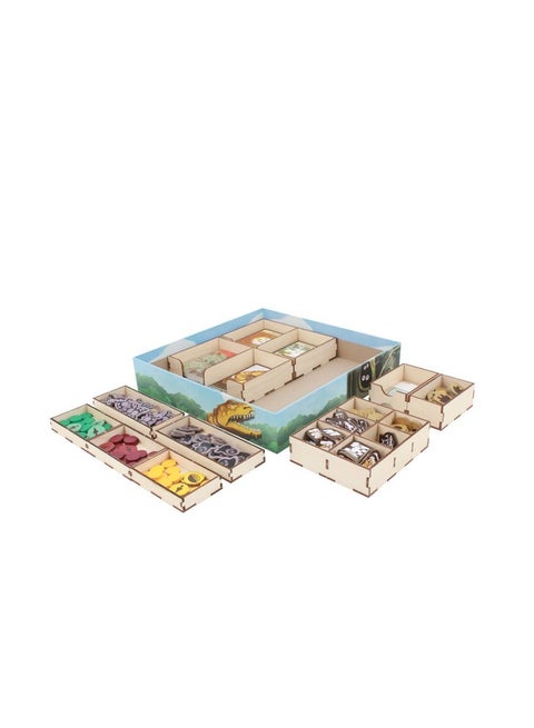 The Broken Token Game Organizer Compatible with Horizons of Spirit Island - Wooden Game Organizing Box with Multiple Trays