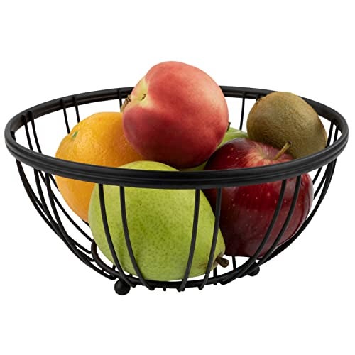 Spectrum Spectrum Diversified Contempo Small Fruit Bowl Classic Kitchen Design for Produce Storage Basket Holder Countertop Dcor  Kitchen Organization Traditional Dcor Black 