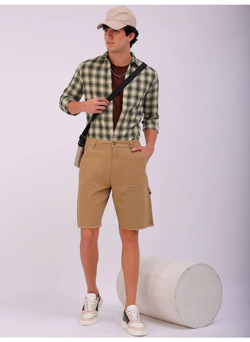 شركة المرآب الهندية Elmwood Men Relaxed Casual Patched Regular Shorts