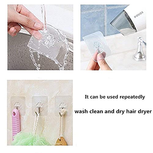 Retailio 6Pcs Self Adhesive Wall Hooks, Heavy Duty Sticky Hooks for Hanging 10KG (Max),Wall Hangers for Hanging Kitchen Bathroom Bedroom Accessories (6), Plastic, Multicolour - Image 4
