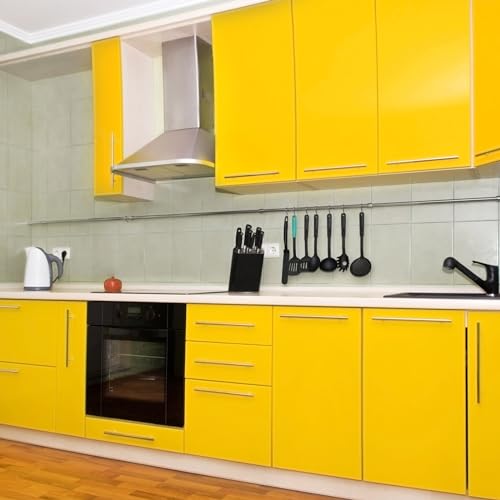 TANONE Countertop Contact Paper Yellow Wallpaper Self Adhesive Vinyl Wrap Thickened Decorative Paper Waterproof for Wallcovering Kitchen Cabinets Wardrobe Furniture Iridescent Glitter（15.7“ X78.7”） - Image 4
