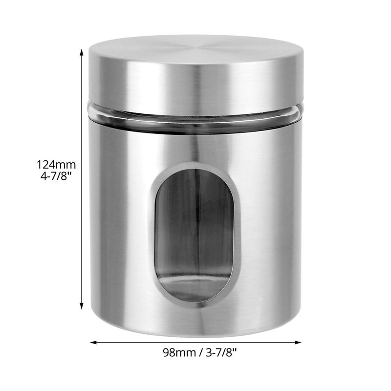 QWORK 6 Pack 20 oz Stainless Steel Glass Kitchen Canisters Set, Airtight Food Storage Containers with Window, for Flour Cookies Spices Grains - Image 3