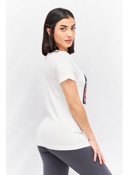 Reebok Women Sportswear Fit Short Sleeve Training Top, White  - Image 3