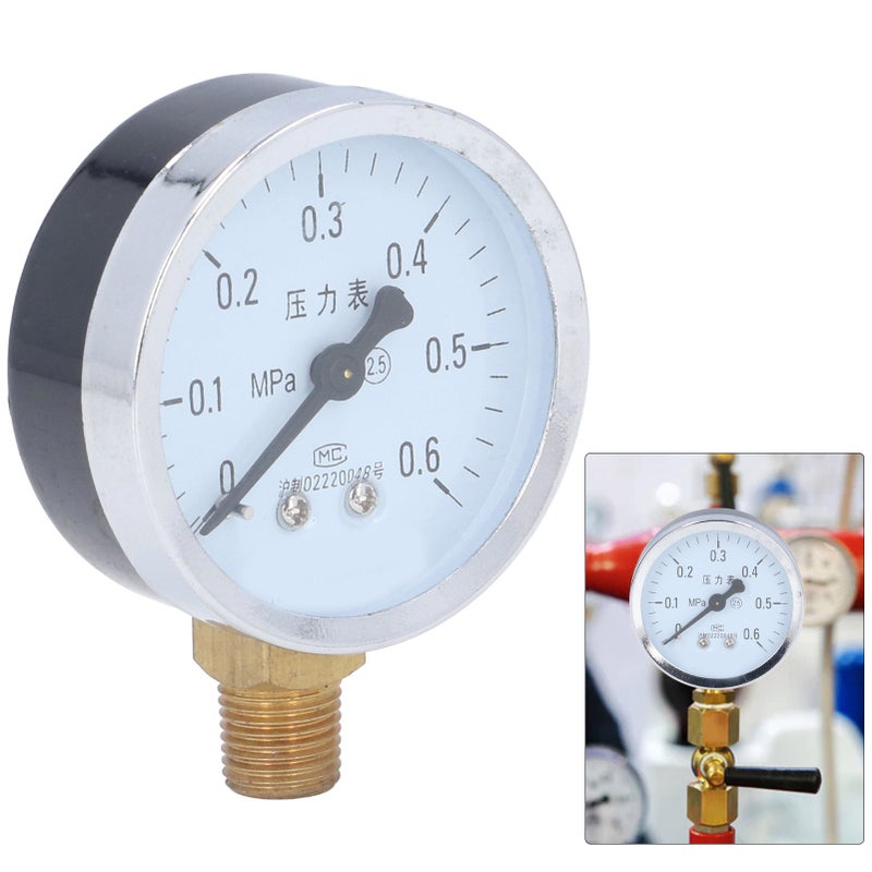 مقياس ضغط NPT 1/4 دقة عالية وجه واضح غلاف حديدي مقياس ضغط المياه المفتوحة للبتروكيماويات - Image 4