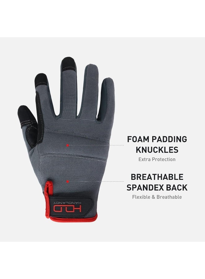 Generic Handlandy Mens Work Gloves Touch screen, Flexible Breathable Utility Gloves - Image 2