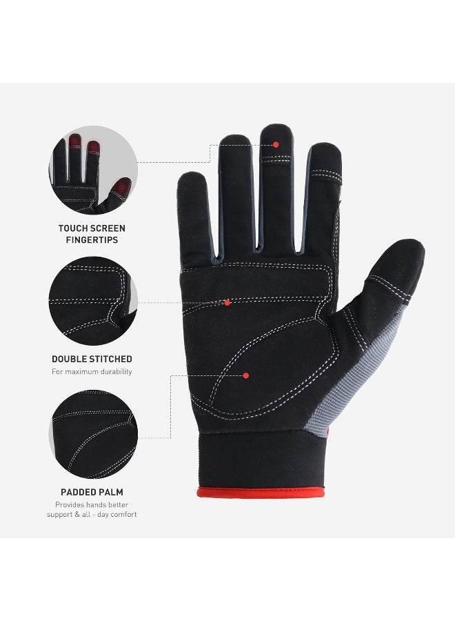 Generic Handlandy Mens Work Gloves Touch screen, Flexible Breathable Utility Gloves - Image 3