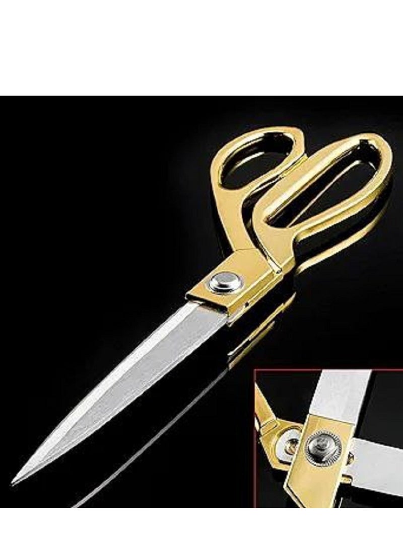 Generic Large stainless steel fabric scissors with brass handle  - Image 2