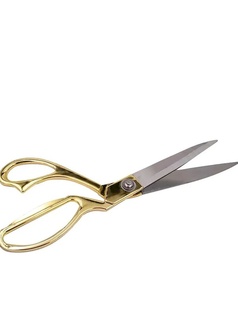 Generic Large stainless steel fabric scissors with brass handle  - Image 5