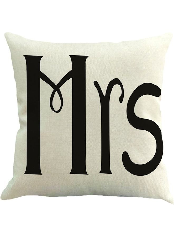 NIBEMINENT Printed Cushion Cover White/Black - Image 1