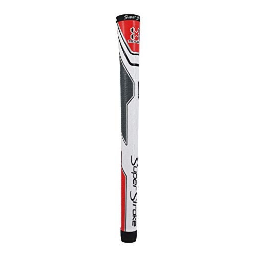 Super Stroke قبضة نادي الجولف سوبرستروك تراكسيون تور، متوسطة الحجم، نسيج سطحي متقدم يحسن من ردود الفعل والملمس وضغط اليد، أبيض/أحمر/رمادي - Image 5