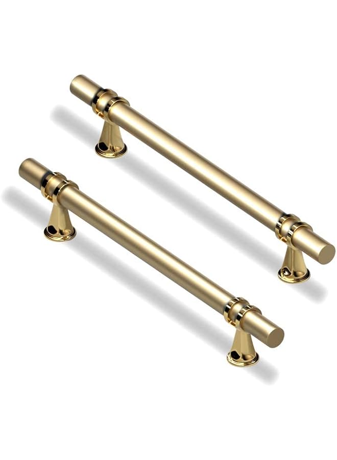 promass Gold Wardrobe Handles with Screws Zinc Alloy Cabinet Cupboard Handle Pull Handle Door Handle Set for Kitchen Drawer Bedroom Furniture 2PCS 160mm