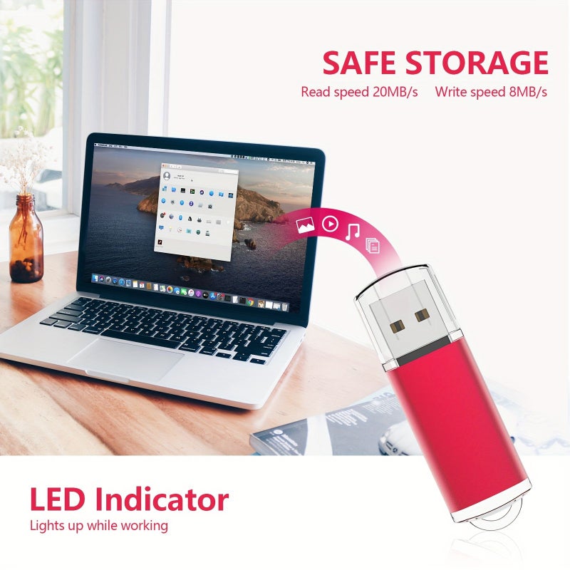 3 Pack USB 2.0 Flash Drive 16GB Thumb Drive Memory Stick Pen Drive Zip Drive Jump Drive with LED Indicator Red Green Blue - Image 4