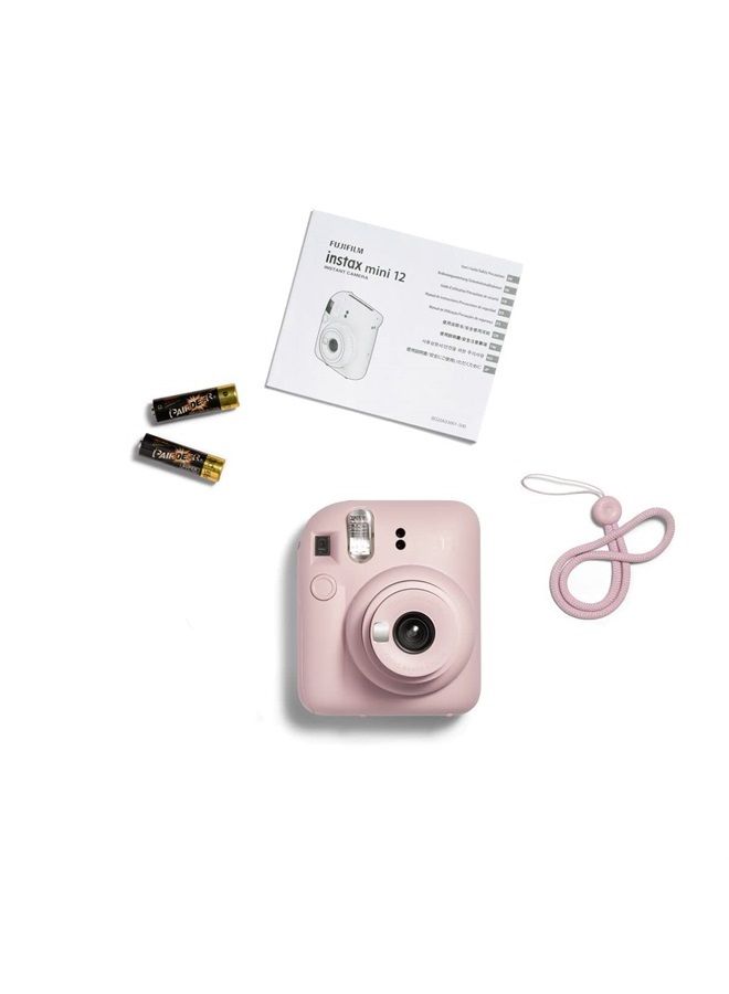 Instax mini 12 instant film camera, auto exposure with Built-in selfie lens, Blossom Pink - Image 3