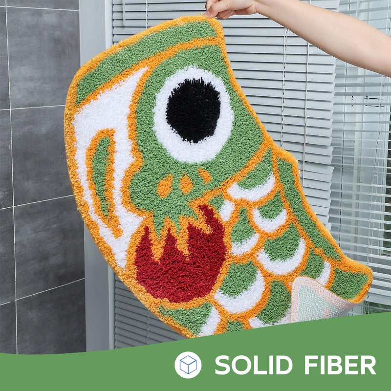 Feblilac Japanese Koi Bathroom Rug Soft Green Fish Bath Rugs  Fast Dry Microfiber Non-Slip Mat for Tub Shower Room Floor  Machine Wash - Image 4