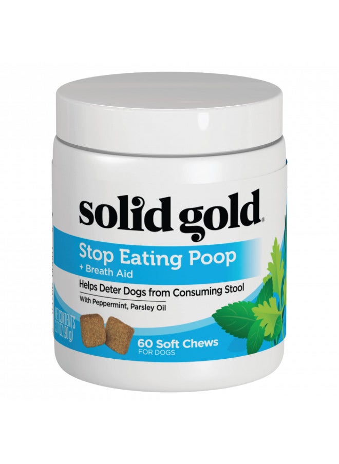 solid gold - Solid Gold Stop Eating Poop Soft Chews for Dogs with Coprophagia - Natural Holistic Deterrent for Dogs Eating Poop - Grain Free Supplement Chews & Powder with Peppermint & Parsley Oil - 60 Count - Image 1