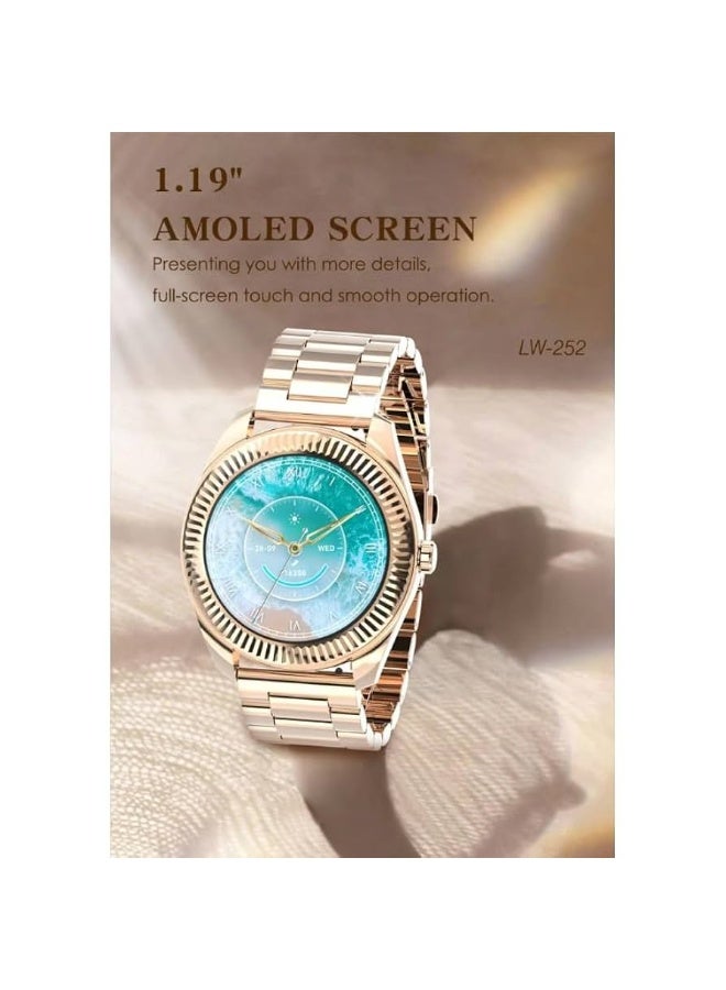 لينيس LENYES LW-252… ذكية كما تحبين ساعة تجمع بين الرقي والوظائف الذكية المتقدمة بشاشة AMOLED واضحة وتفاصيل لا تُقاوم  إمكانية تخصيص أكثر من 100 واجهة ساعة لتناسب ذوقك. - Image 4