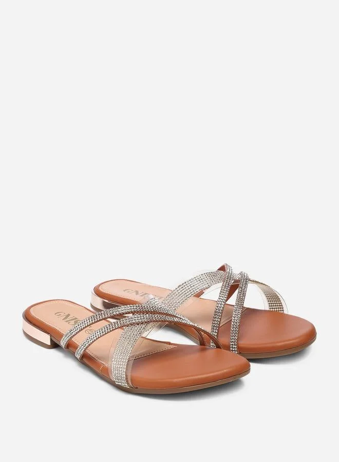 GNIST GNIST Embellished Strap Flat Sandals