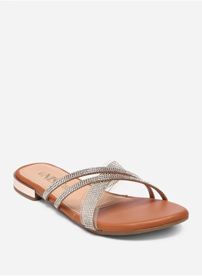 GNIST GNIST Embellished Strap Flat Sandals
