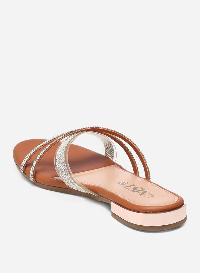 GNIST GNIST Embellished Strap Flat Sandals
