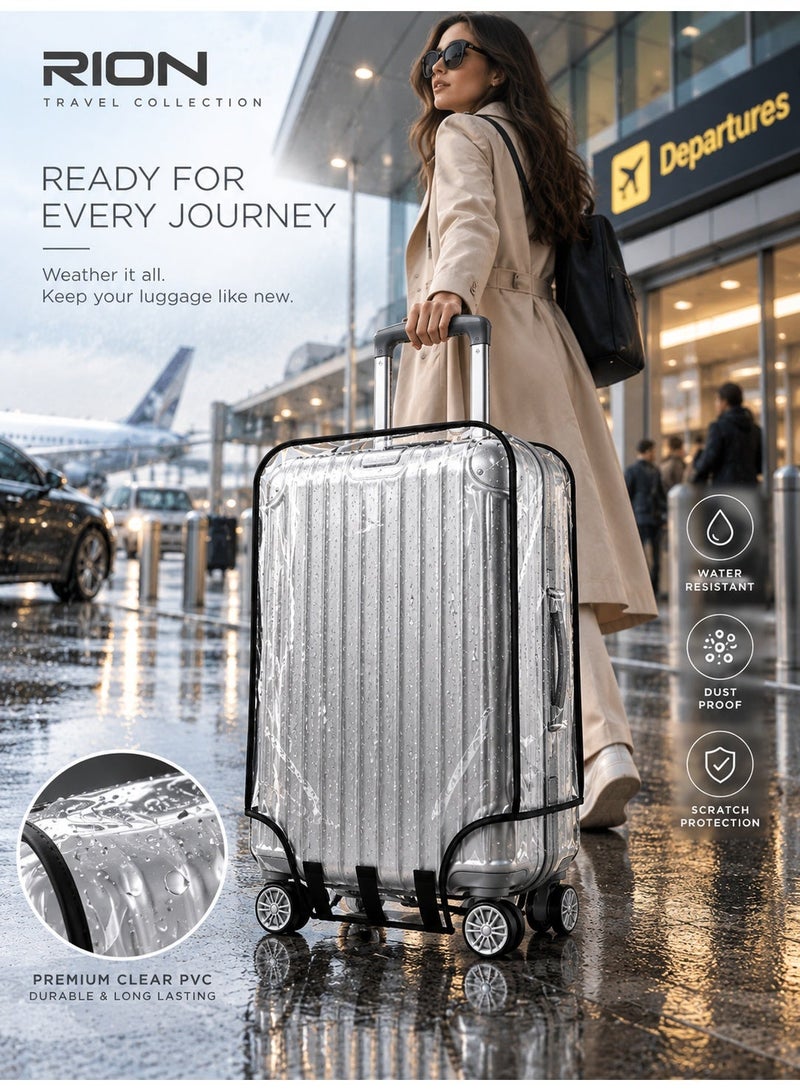 RION Transparent PVC Suitcase Cover - Waterproof and Scratch-Resistant Travel Protection - Image 4
