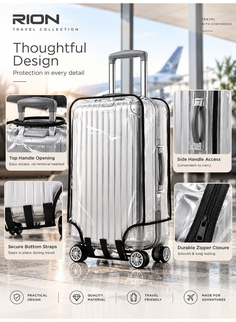 RION Transparent PVC Suitcase Cover - Waterproof and Scratch-Resistant Travel Protection - Image 5