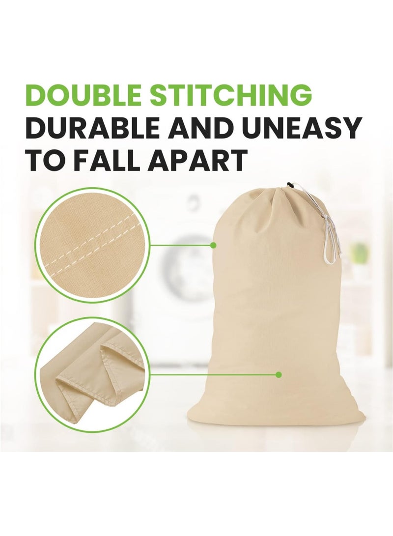 Zikra Laundry Bags Canvas, The Extra Heavy Duty Washable Laundry Bag with Drawstring, Extra Large Cotton Bags Dirty Clothes Travel Laundry Bag, Hamper Liner Travel Storage Sack, 2 Pcs - Image 3