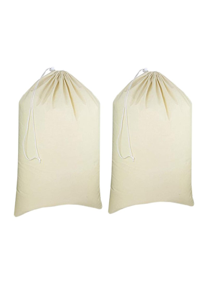 Zikra Laundry Bags Canvas, The Extra Heavy Duty Washable Laundry Bag with Drawstring, Extra Large Cotton Bags Dirty Clothes Travel Laundry Bag, Hamper Liner Travel Storage Sack, 2 Pcs - Image 1