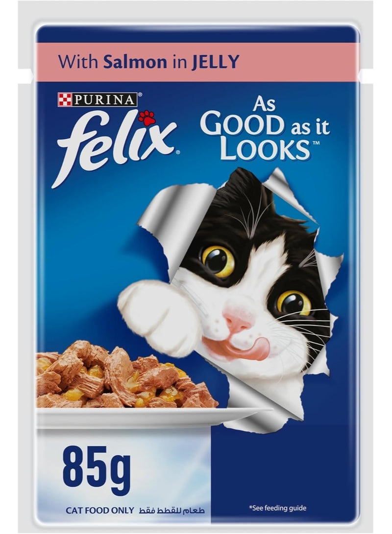 PURINA Felix As Good As It Looks Adult Cat Wet Food Salmon 85G - Image 3