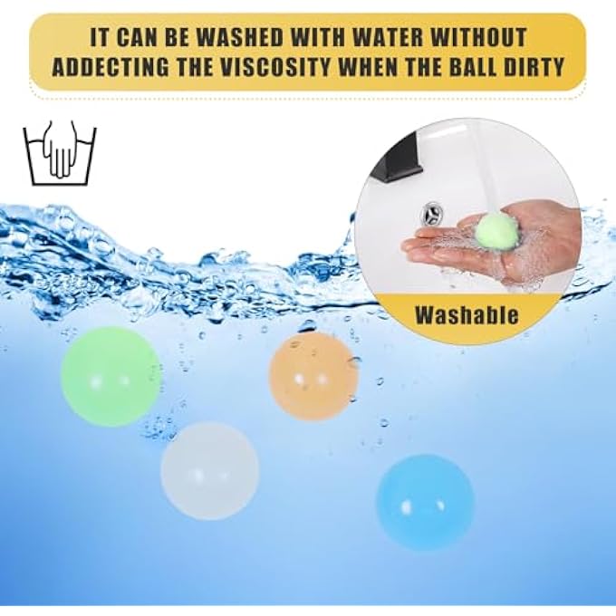 FauKait 4pack-2.4 in,Dream Balls,Glow in The Dark Sticky Balls That Stick to The Ceiling,Stress Balls for Kids and Adults,Elevated Balls,ASMR Cool Stuff for Teens,Ceiling Balls,Lumi Balls,Stocking Stuffers - Image 3