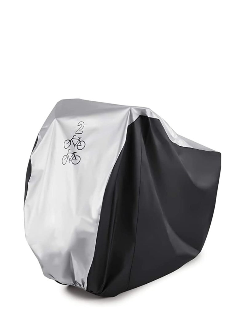 SYOSI Bike Cover for 2 Bikes Cycle Bicycle Rain Cover Waterproof Bike Cover All Weather Dust Resistant UV Protection Ideal for Mountain Bike, Road Bike 