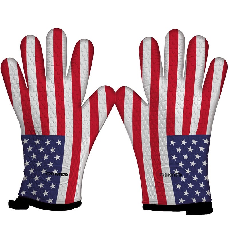 KITCHEN PERFECTION Silicone Smoker Oven Gloves -Extreme Heat Resistant BBQ Gloves -Handle Hot Food Right on Your Smoker Grill Fryer Pit|Waterproof Oven Mitts Grill Gloves |Superior Value Set+3 Bonuses - Image 1