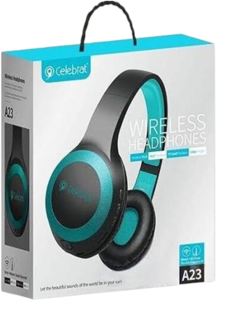Celebrat - A23 Celebrat Bluetooth Headset with Panoramic Sound Effect Wireless Bluetooth Headset with AUX and TF Card Input - Image 1