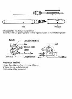 Fishing Rod, Portable Mini Telescopic Pen Fish Rod Aluminum Alloy Pocket Fishing Rod Pole and Reel Combo Pen Shape Folded Fishing Rod with Reel Wheel for Outdoor River Lake Fishing, Blue - pzsku/ZFC4DE21EF655F042E156Z/45/_/1717463885/e5db9446-4280-43b9-aca1-de6a53bf3336