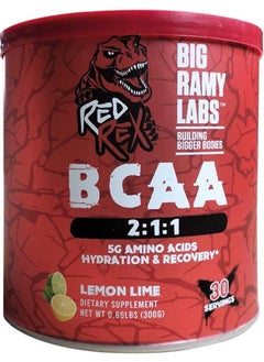 BIG RAMY LABS Big Ramy Labs Red Rex BCAA, Enhancing Muscle Recovery, Prevent Muscle Breakdown, Lemon Lime Flavor, 300 Gm 