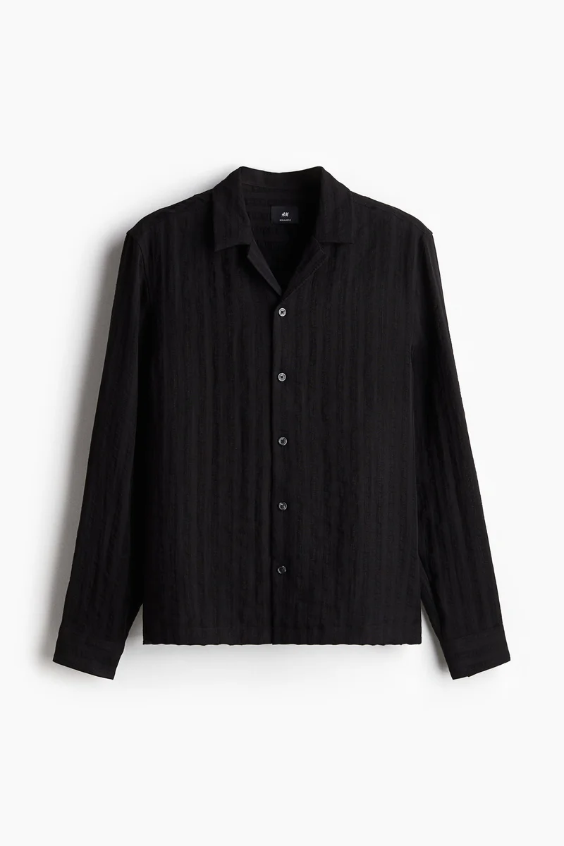 H&M  Regular Fit Long-sleeved resort shirt for Men | Best Price UAE