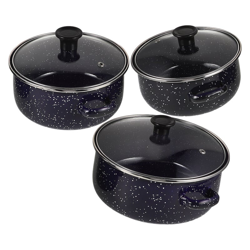 1 set of Enamel Cookware Enamel Stock Pot with Lid Cooking Pots Flat Bottom Stockpot - Image 5