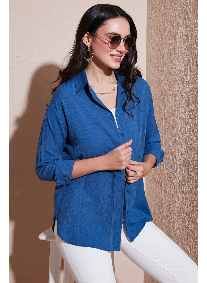 Lela Regular Fit Long Sleeve Textured Shirt Women's Shirt 6772799
