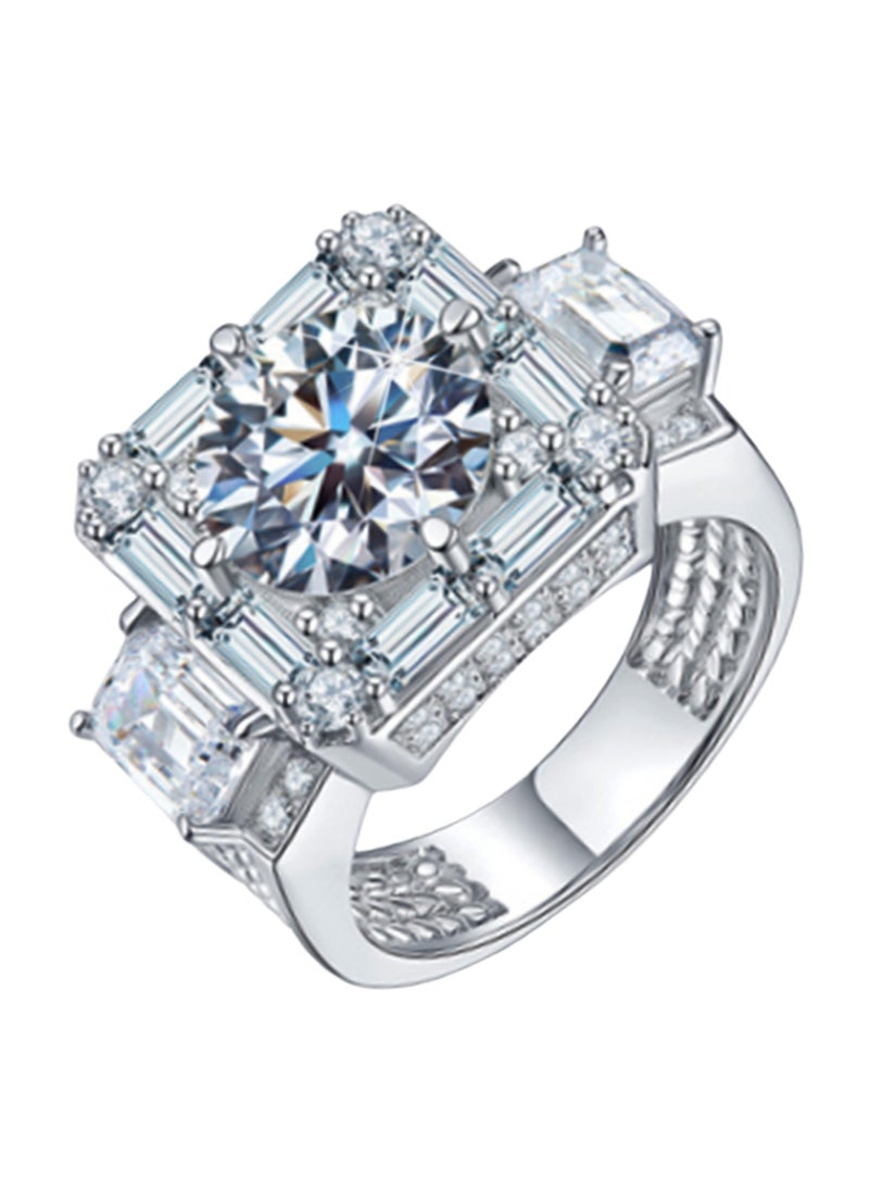 Generic - Luxurious 5ct Moissanite Diamond Ring Plated White Gold 5 karat diamond ring [white gold]] - Image 1