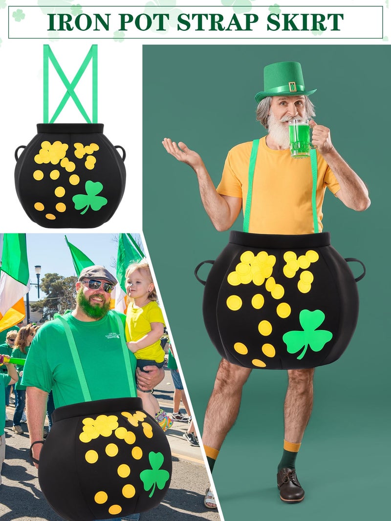 Breathffy St Patrick's Day Pot of Gold Costume Leprechaun Shoulder Strap Patrick and Gold Coins Shamrocks for Men Women - Image 5