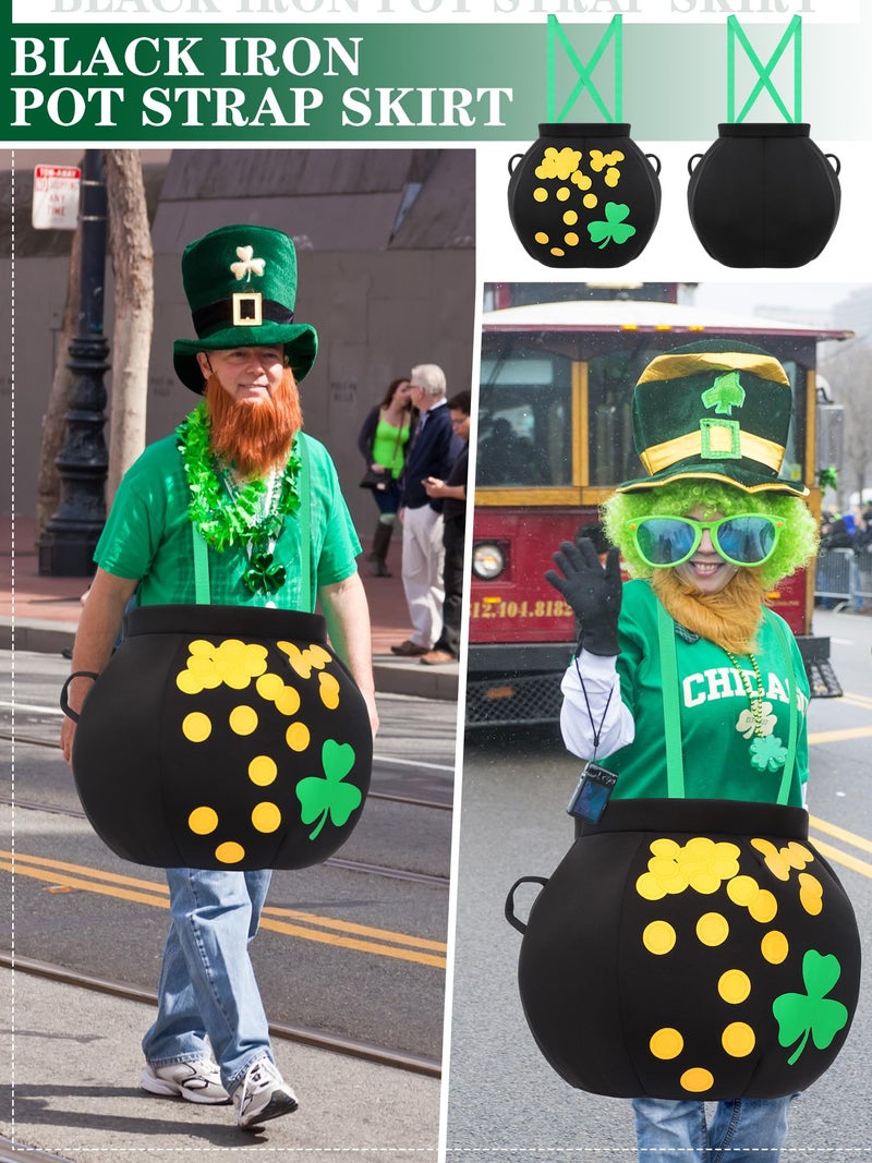 Breathffy St Patrick's Day Pot of Gold Costume Leprechaun Shoulder Strap Patrick and Gold Coins Shamrocks for Men Women - Image 4