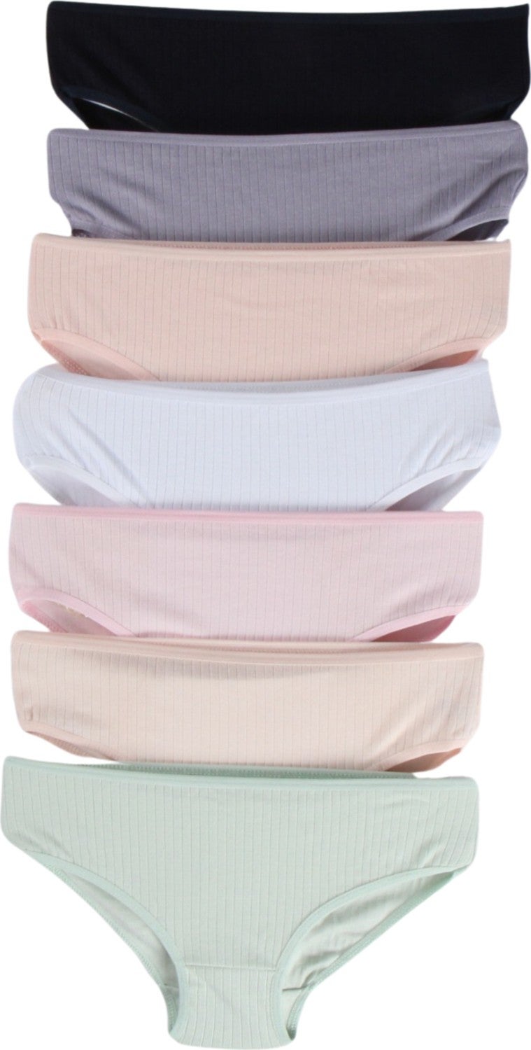 Harika Kids Girls Cotton Printed Patterned Cotton 7-Pack Slip Panties